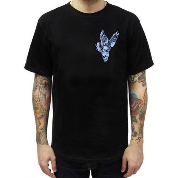 DISCONTINUED!! Vengeance Skull Eagle Black Tee Tattoo Art S-M-L NWT - Picture 3 of 4